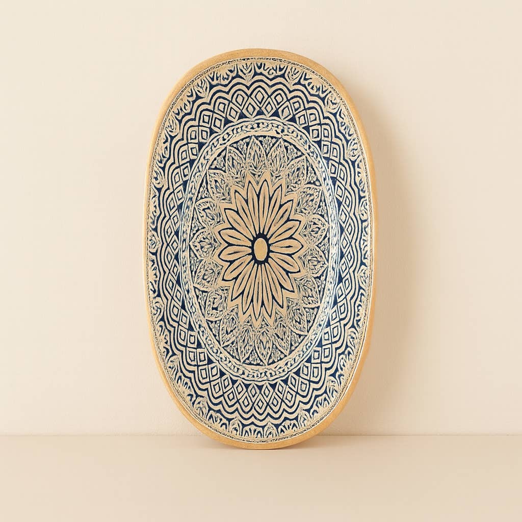 Ovaler Porzellanteller aus Byzanz 18,5 x 10,5 cm