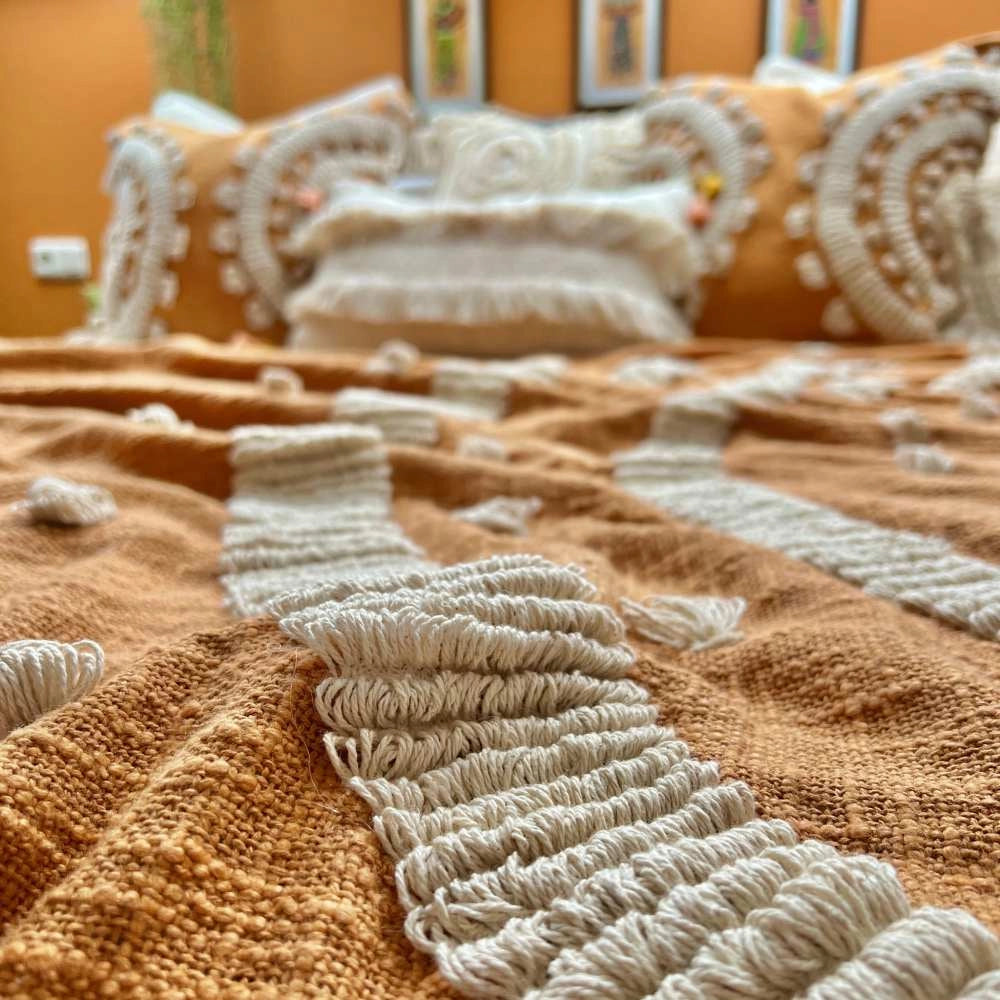 Handgemachte Boho Decke 160 x 220 cm | Kayla XL