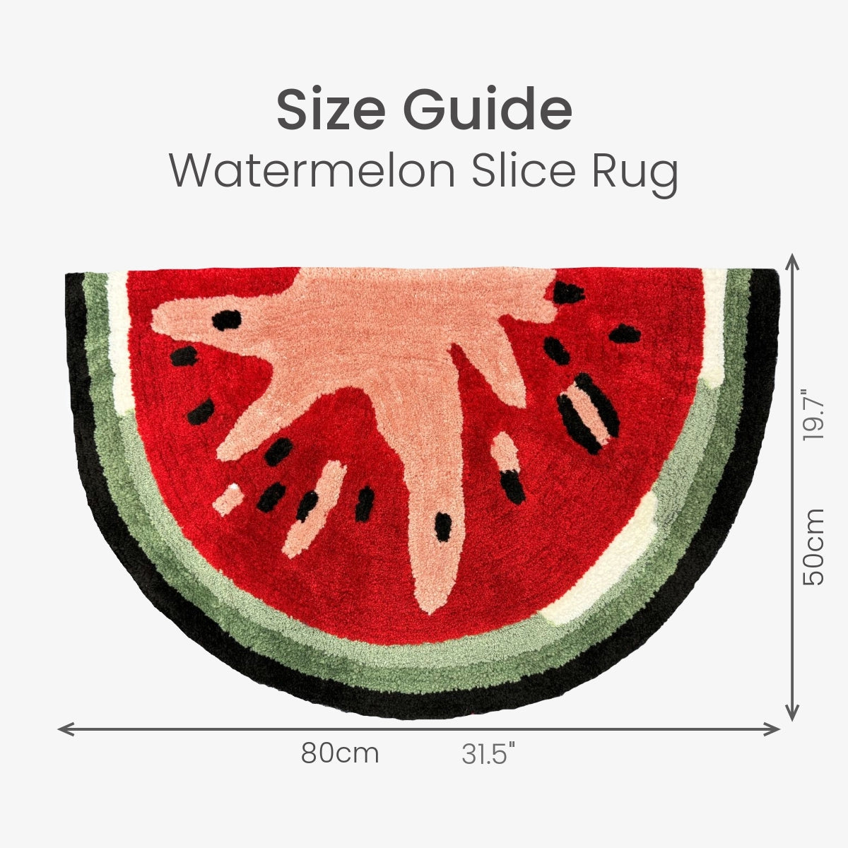 Halbrunder Wassermelonen-Badvorleger rutschfest, lustiger, farbenfroher Teppich