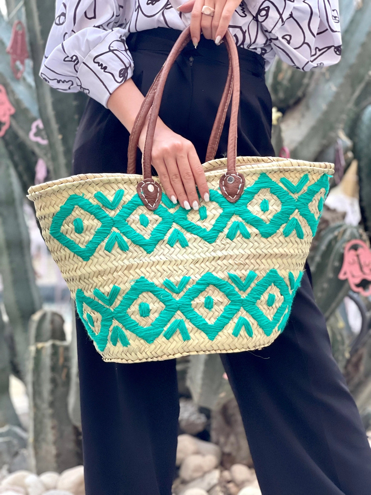 Tasche aus geflochtenem Stroh | Marokkanische Korbtasche | Strandtasche