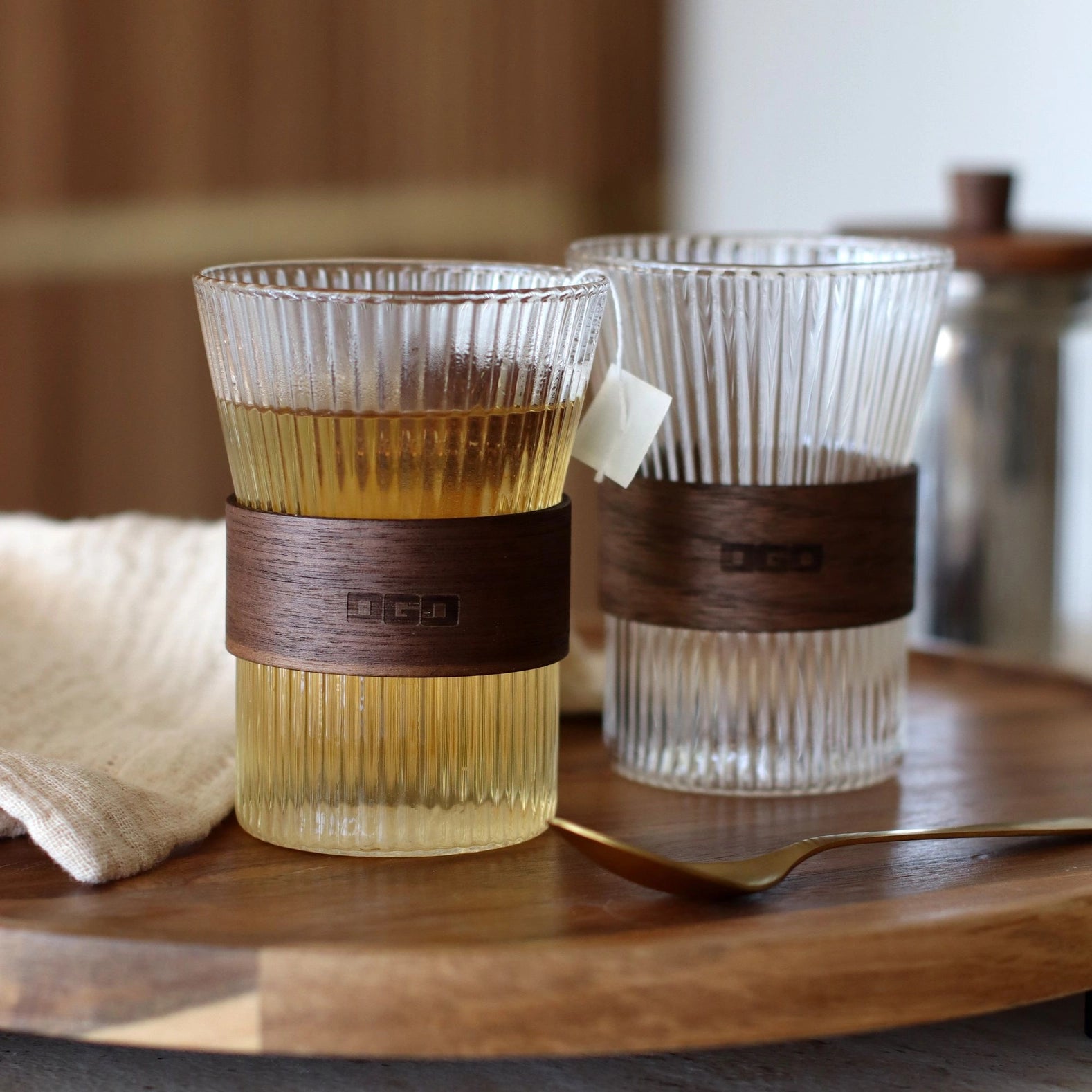 Set mit 2 Bechern aus transparentem Borosilikatglas von Karl, 250 ml