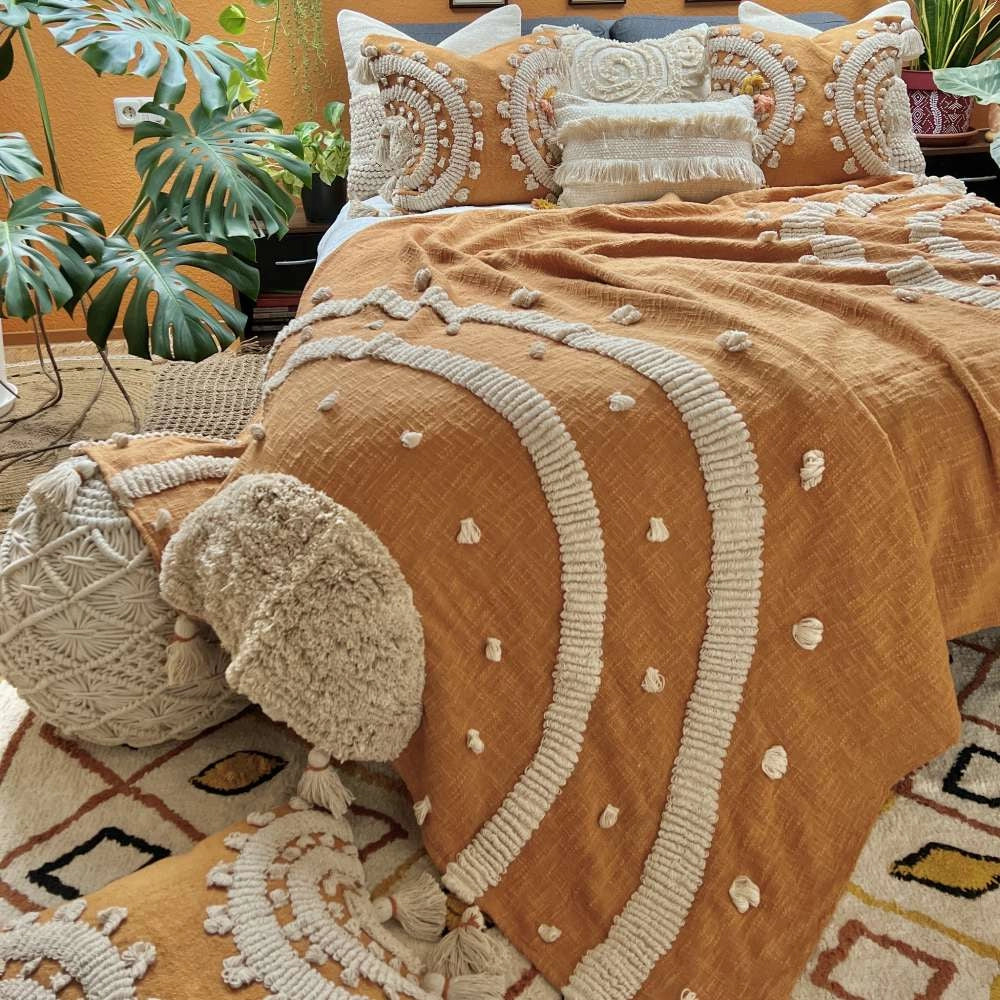 Handgemachte Boho Decke 160 x 220 cm | Kayla XL