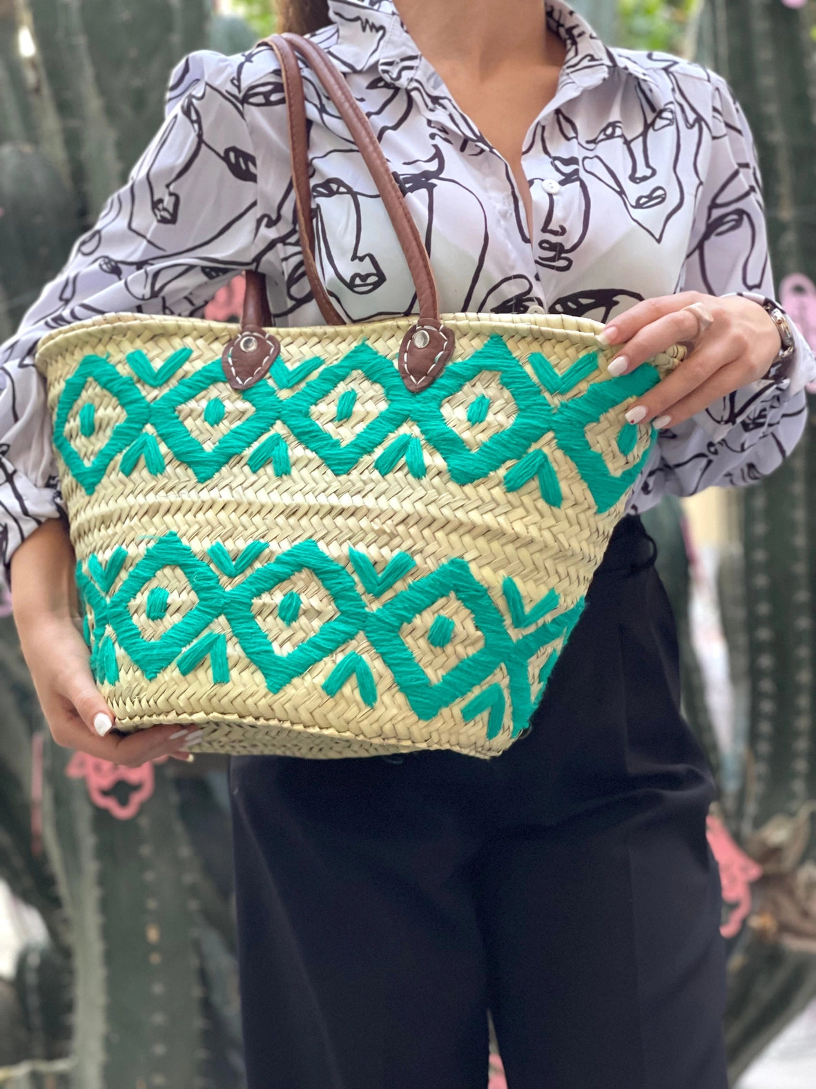 Tasche aus geflochtenem Stroh | Marokkanische Korbtasche | Strandtasche