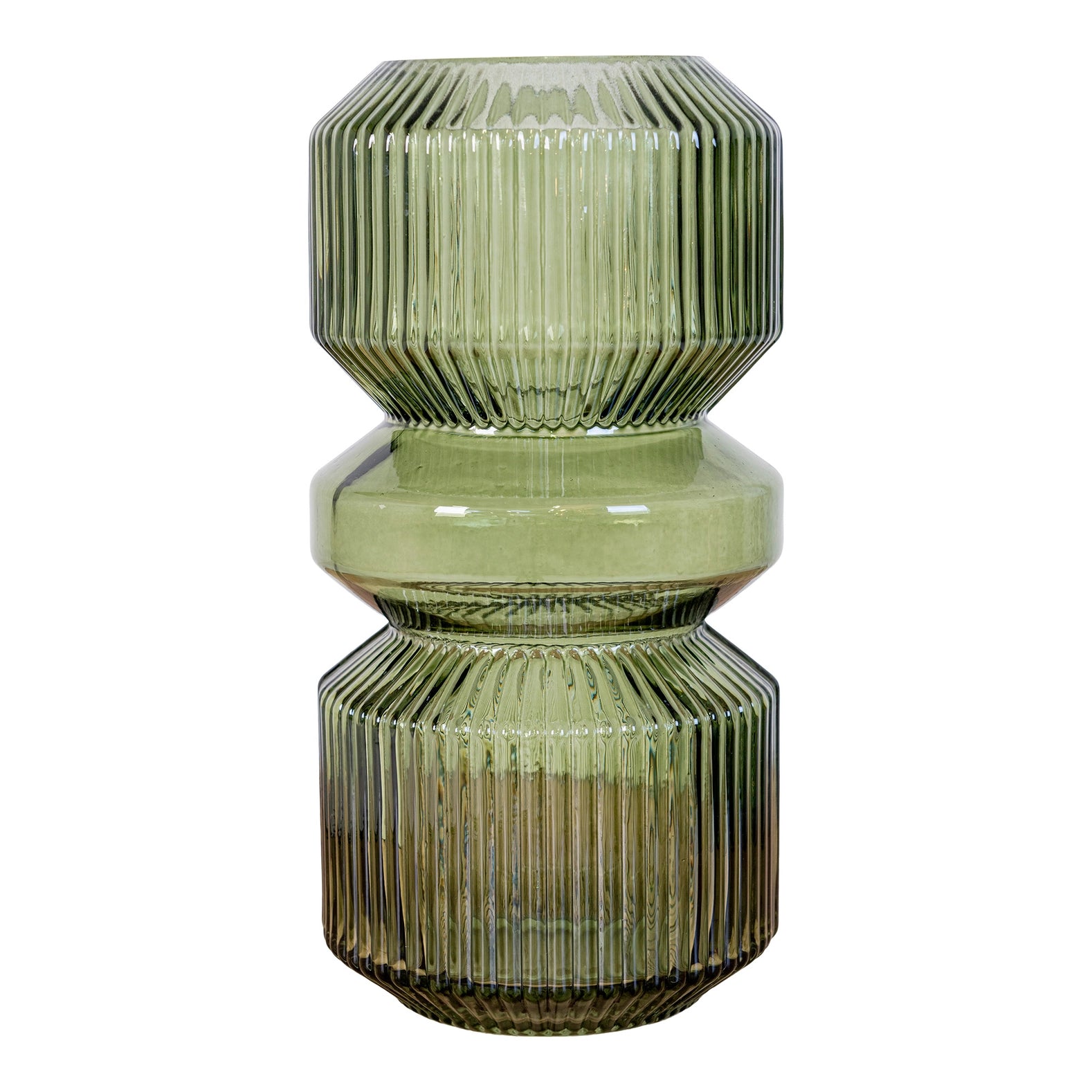 Glasvase - Vase aus grünem Glas Ø12x25 cm