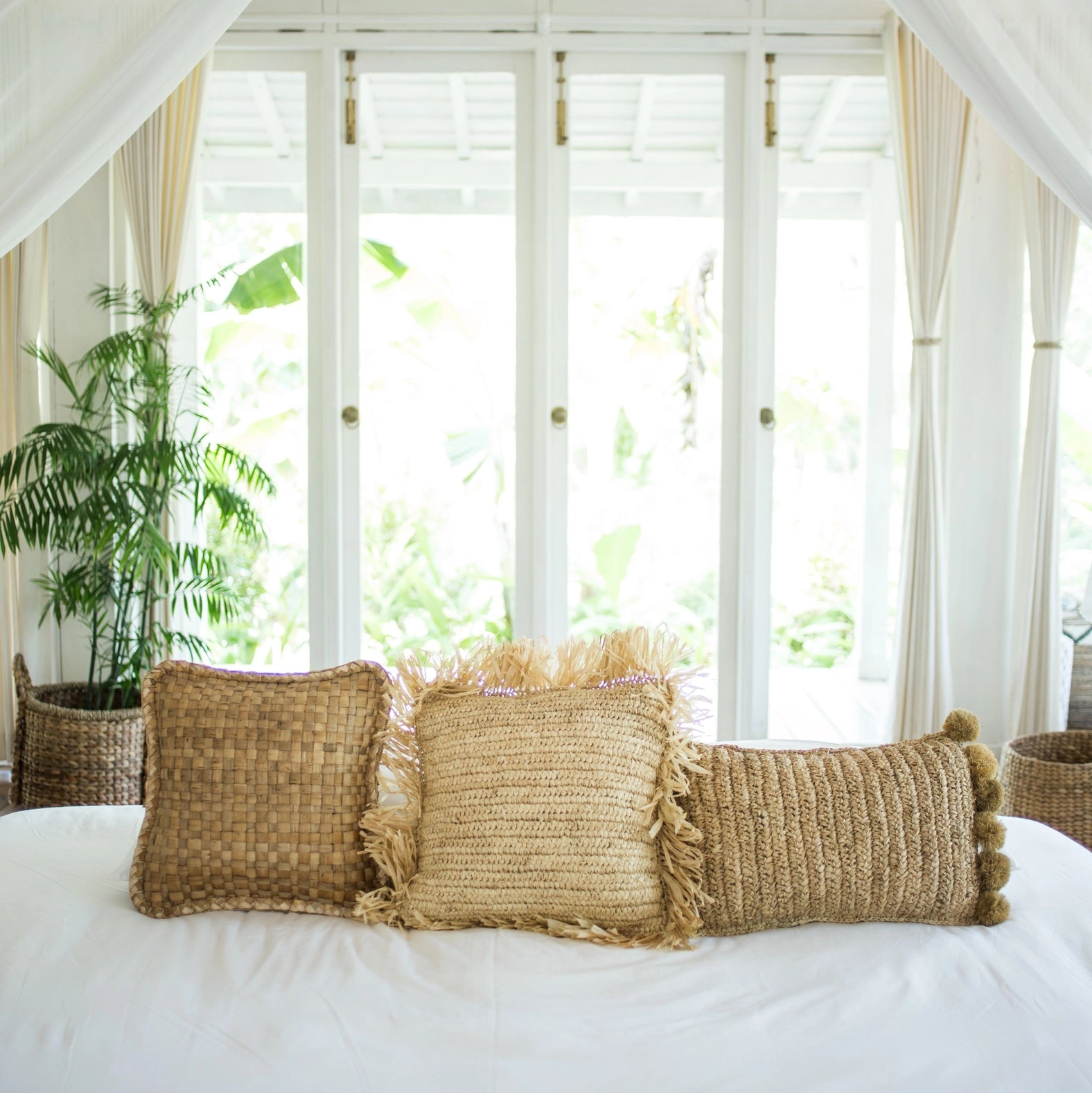 50x30 cm Dekokissen Raffia Dekokissen SANUR