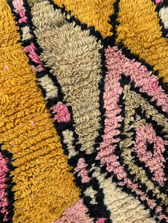 Gelber Beni Ourain Teppich, Wollteppich, Handgemachte marokkanische Teppiche