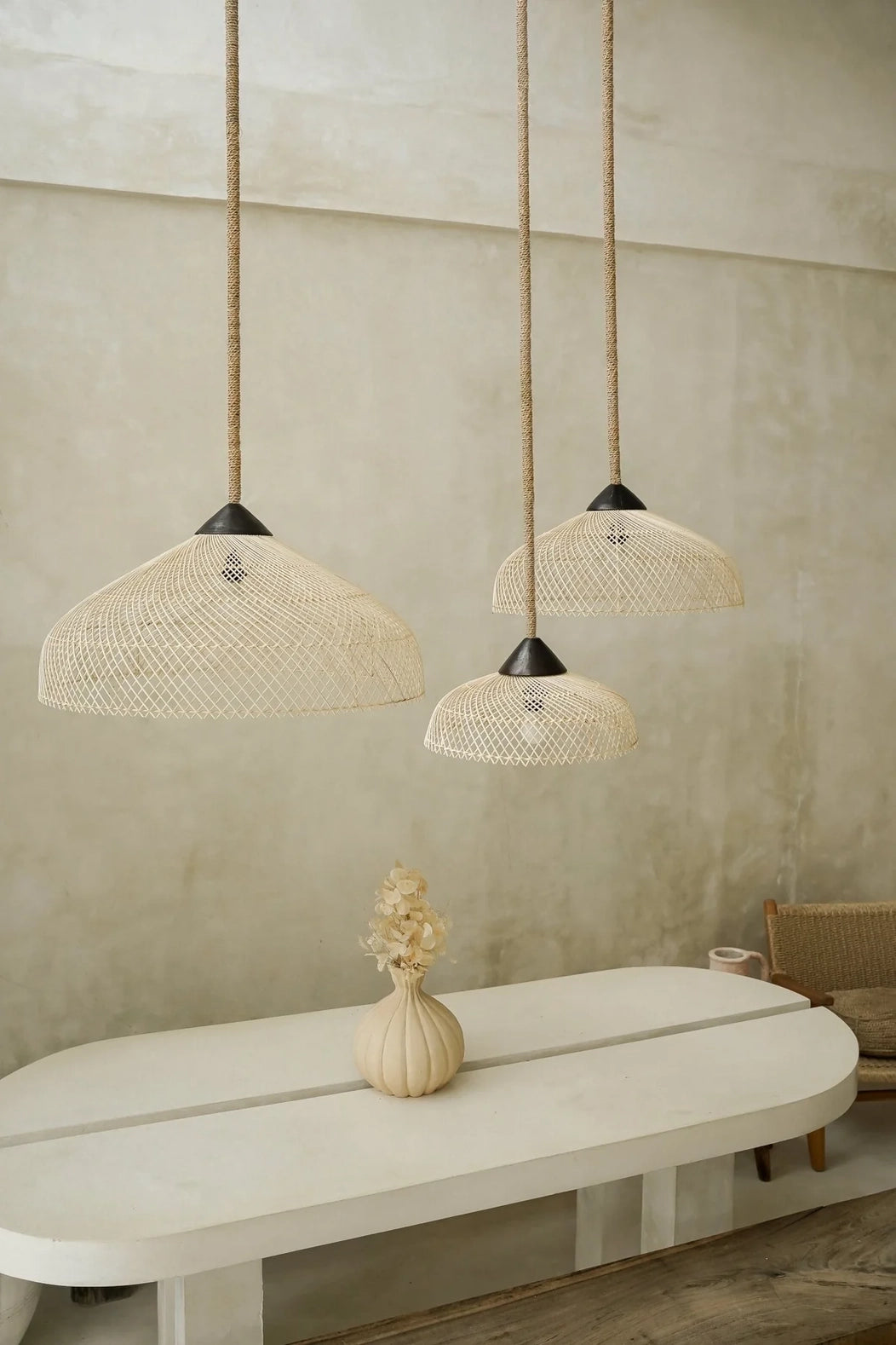 Rattanlampe - The Kayu Atap Pendelleuchte — M — Hippie Monkey