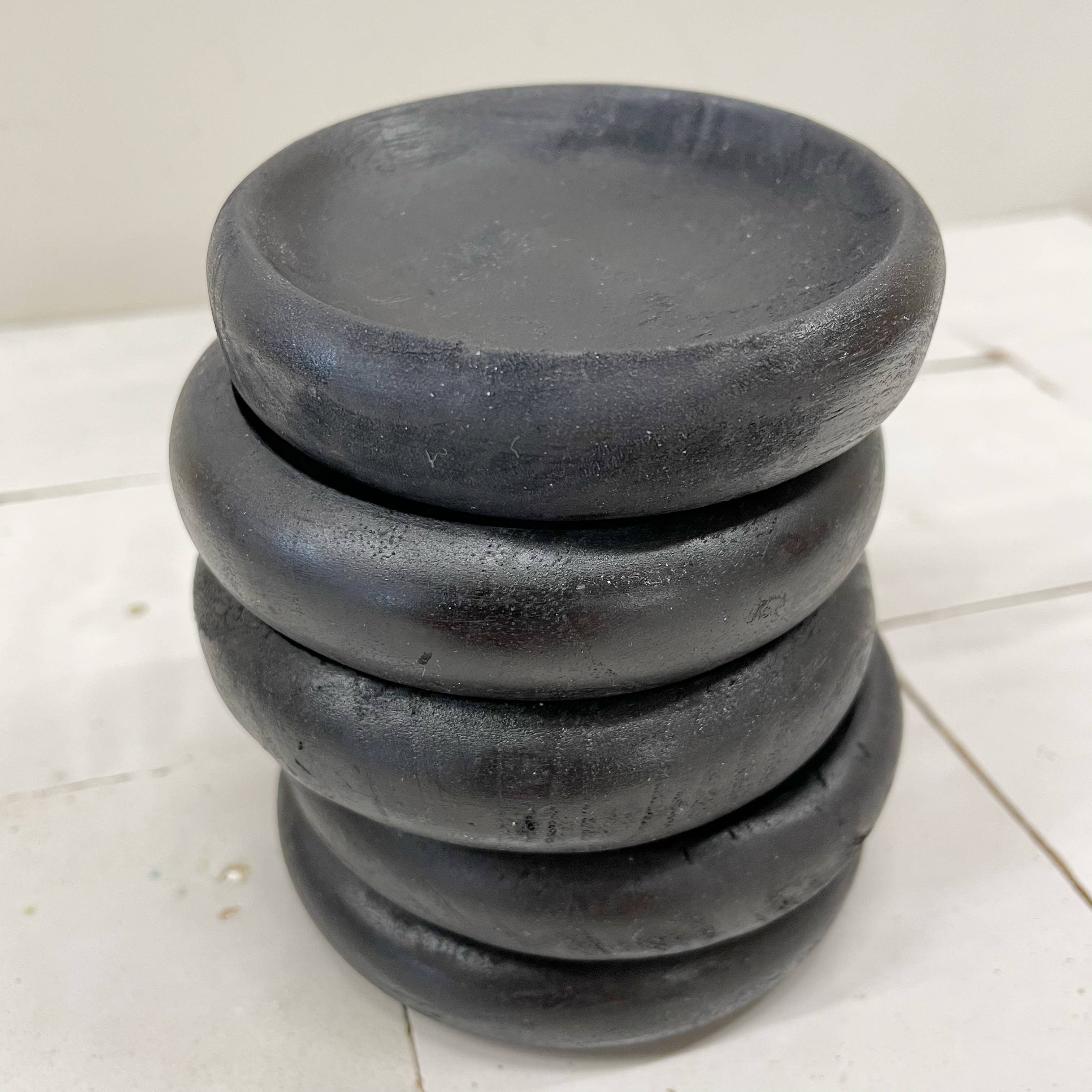 Schaaltje Teak Bali Schwarz 9cm