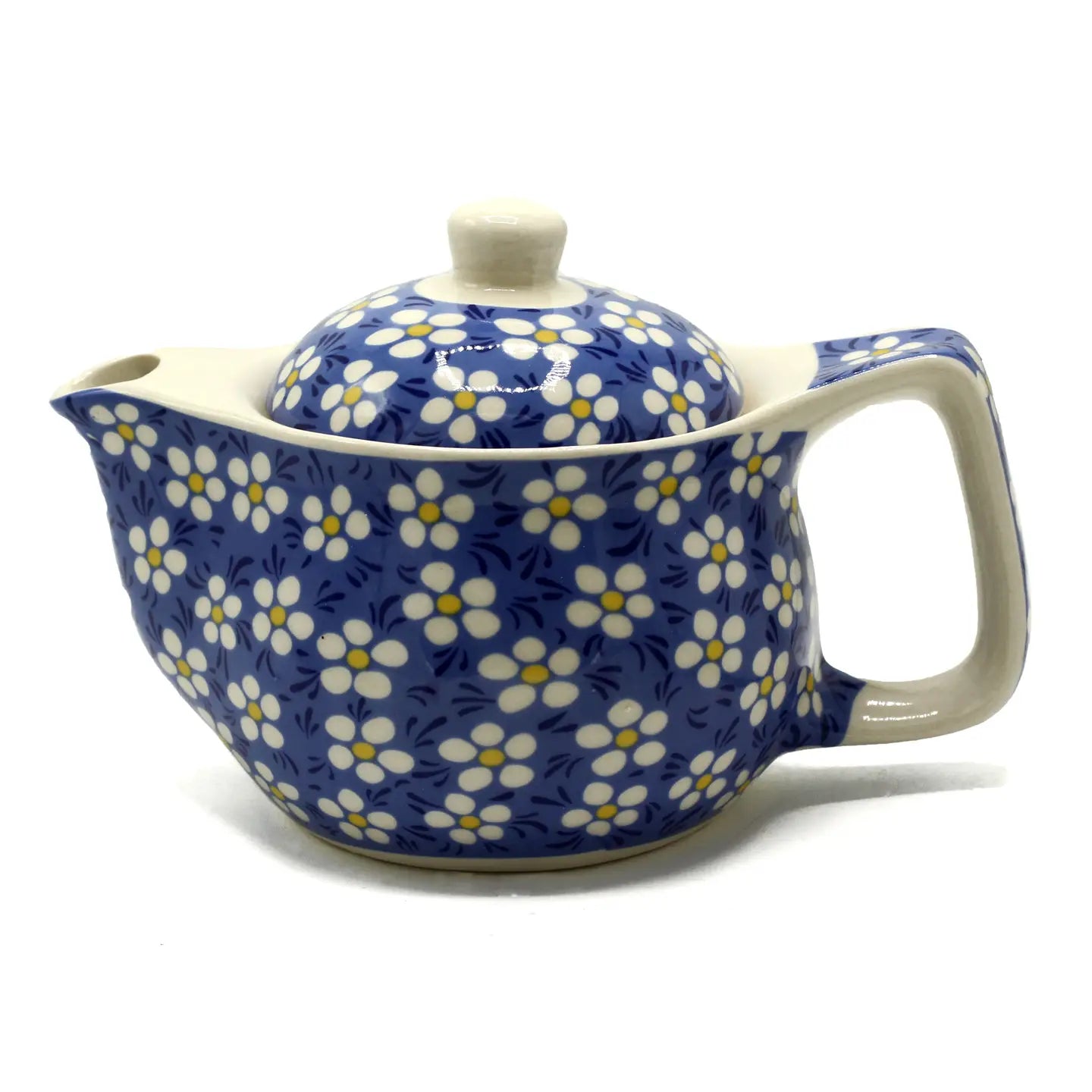 Kleine Teekanne - Blaues Gänseblümchen