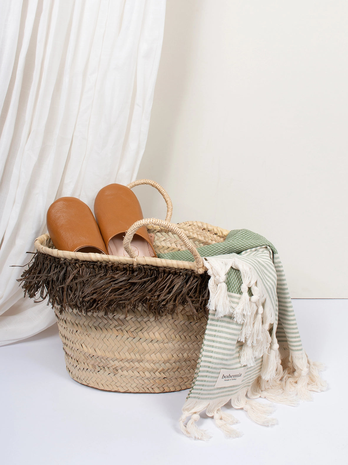 Raffia Quastenkorb, Schokolade