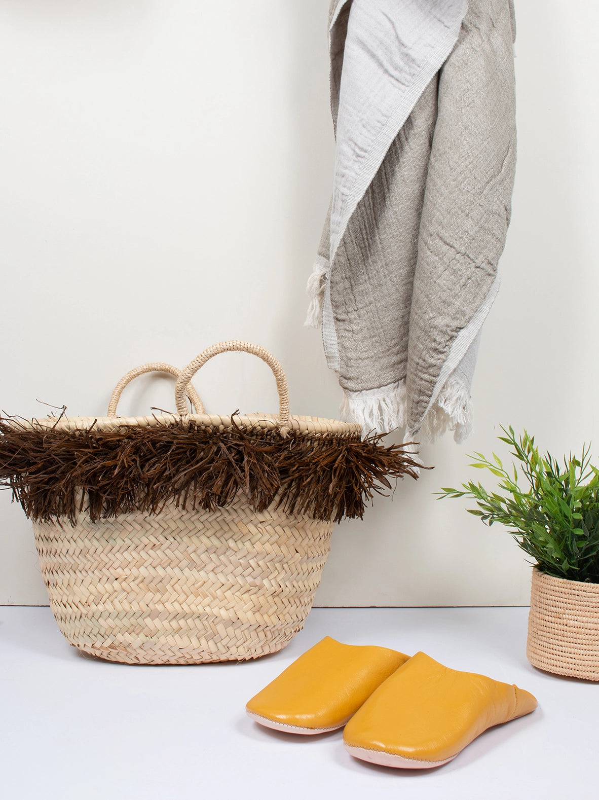 Raffia Quastenkorb, Schokolade