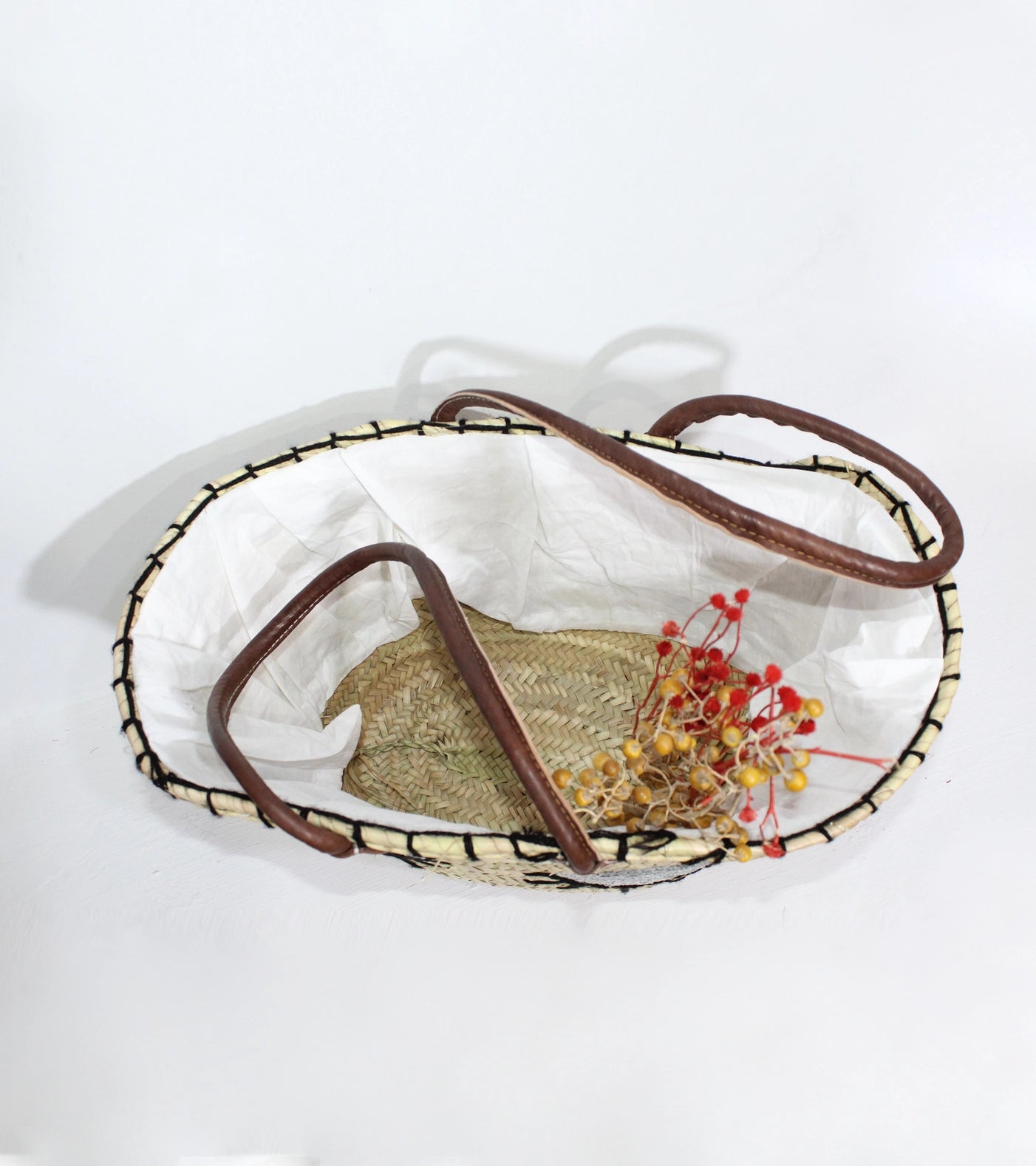 Eyes Strohtasche mit Pailletten, Korb für den französischen Markt, Tragetasche
