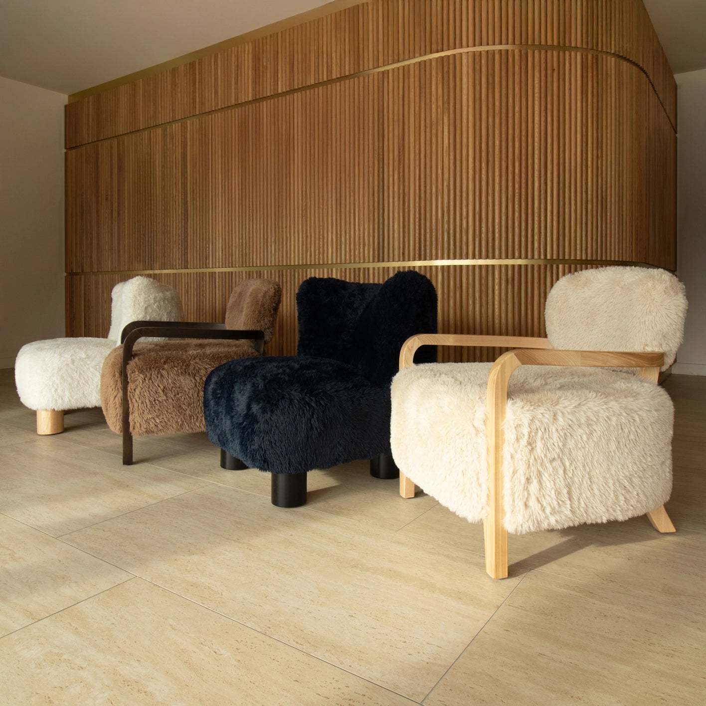 BEIGER SESSEL AUS STOFF MIT SCHAFSEFFEKT 71X79X77 CM YACK