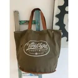 Klassische Tote-Tasche aus Segeltuch für den Alltag oder Strand - RETRO RR17