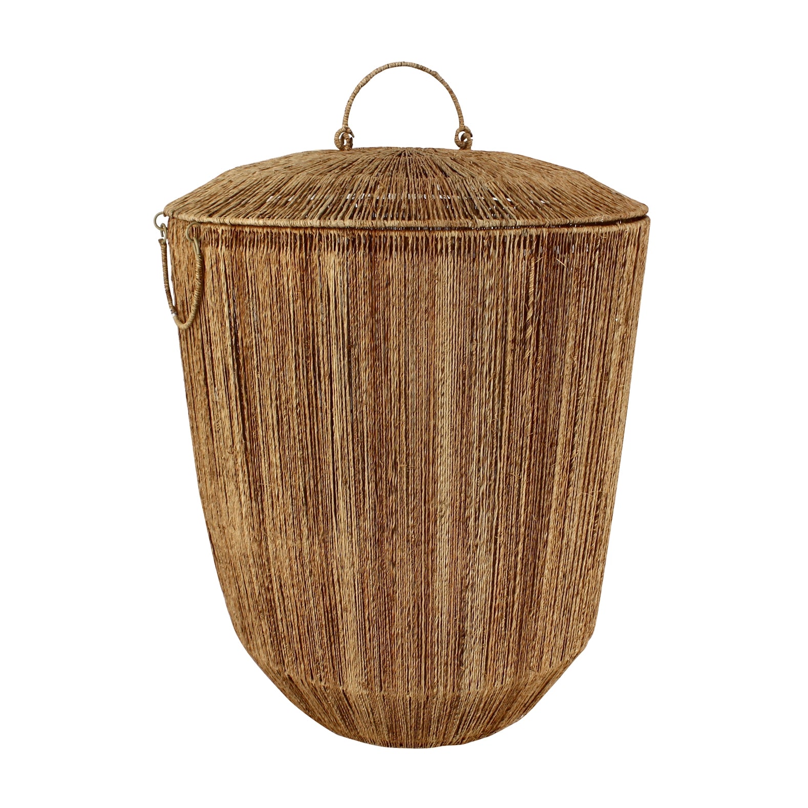 KORB AUS NATÜRLICHER JUTE MIT/DECKEL UND GRIFF 45XH56 SIBU
