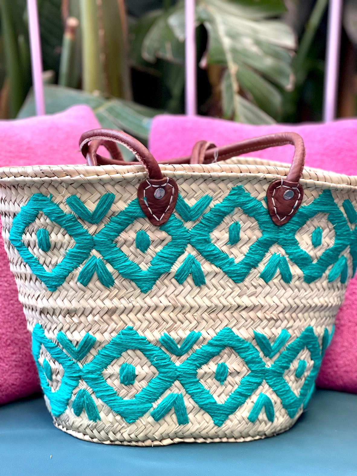 Tasche aus geflochtenem Stroh | Marokkanische Korbtasche | Strandtasche