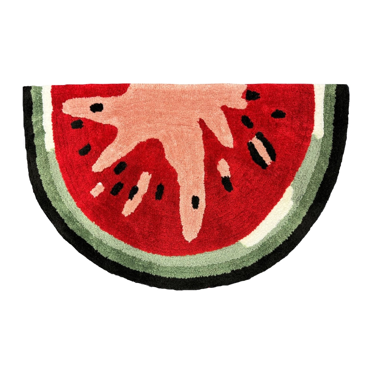 Halbrunder Wassermelonen-Badvorleger rutschfest, lustiger, farbenfroher Teppich