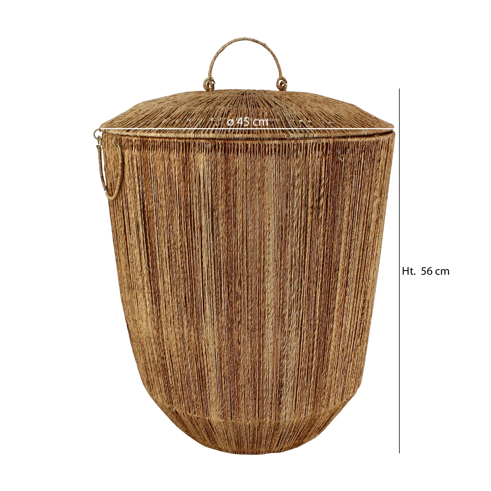 KORB AUS NATÜRLICHER JUTE MIT/DECKEL UND GRIFF 45XH56 SIBU