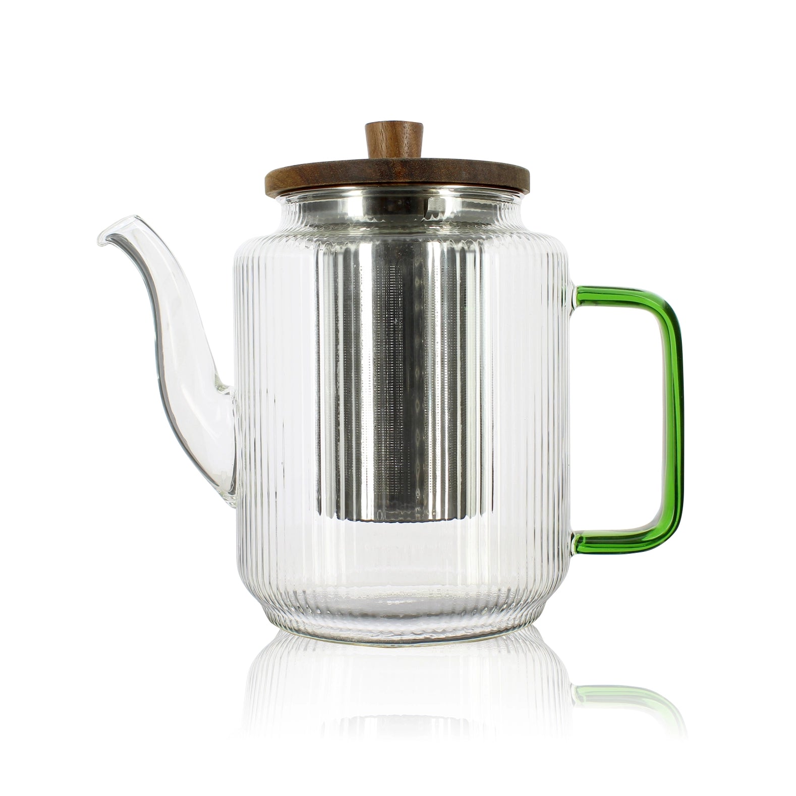 Teekanne Karl 1,2L aus Borosilikatglas mit Jadegriff