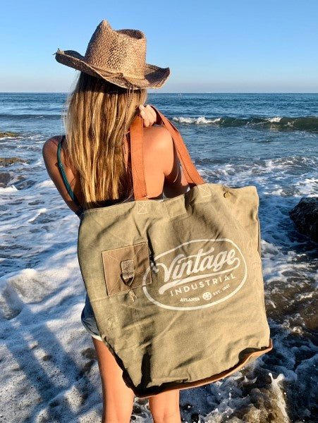 Klassische Tote-Tasche aus Segeltuch für den Alltag oder Strand - RETRO RR17
