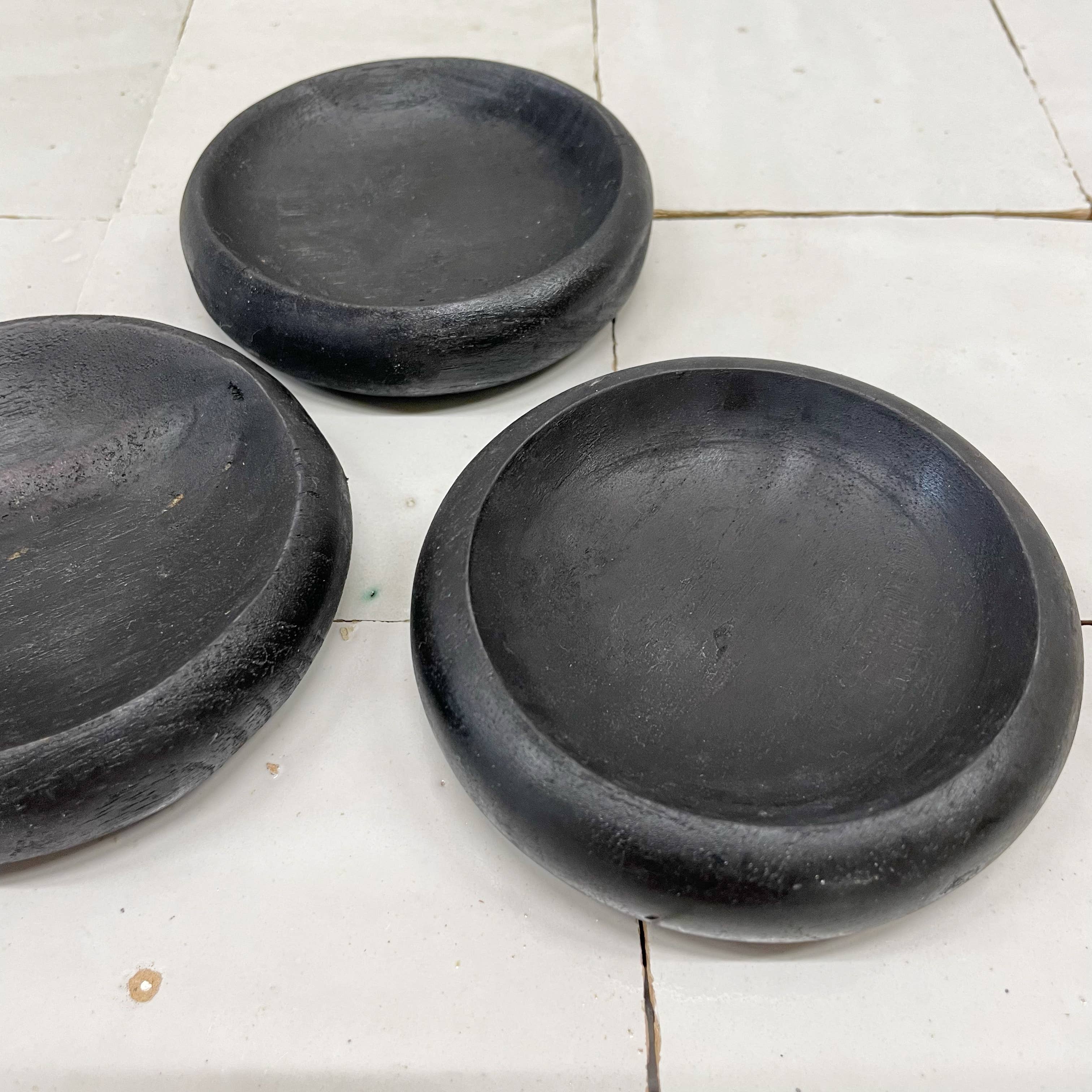 Schaaltje Teak Bali Schwarz 9cm