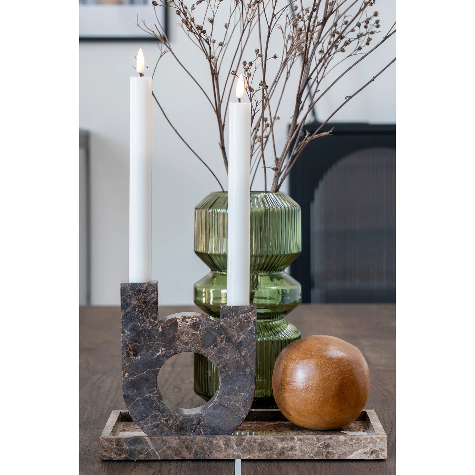 Glasvase - Vase aus grünem Glas Ø12x25 cm
