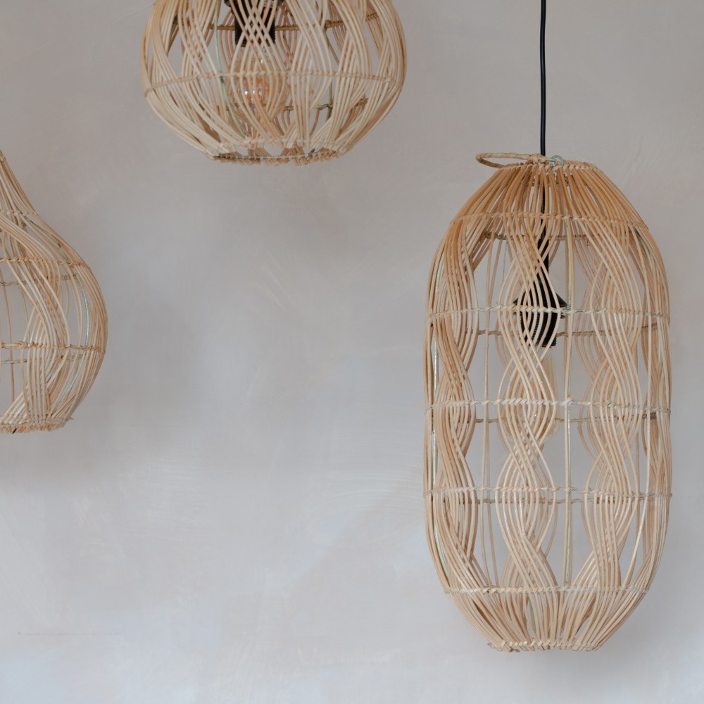 Lange Rattanlampe Mikki
