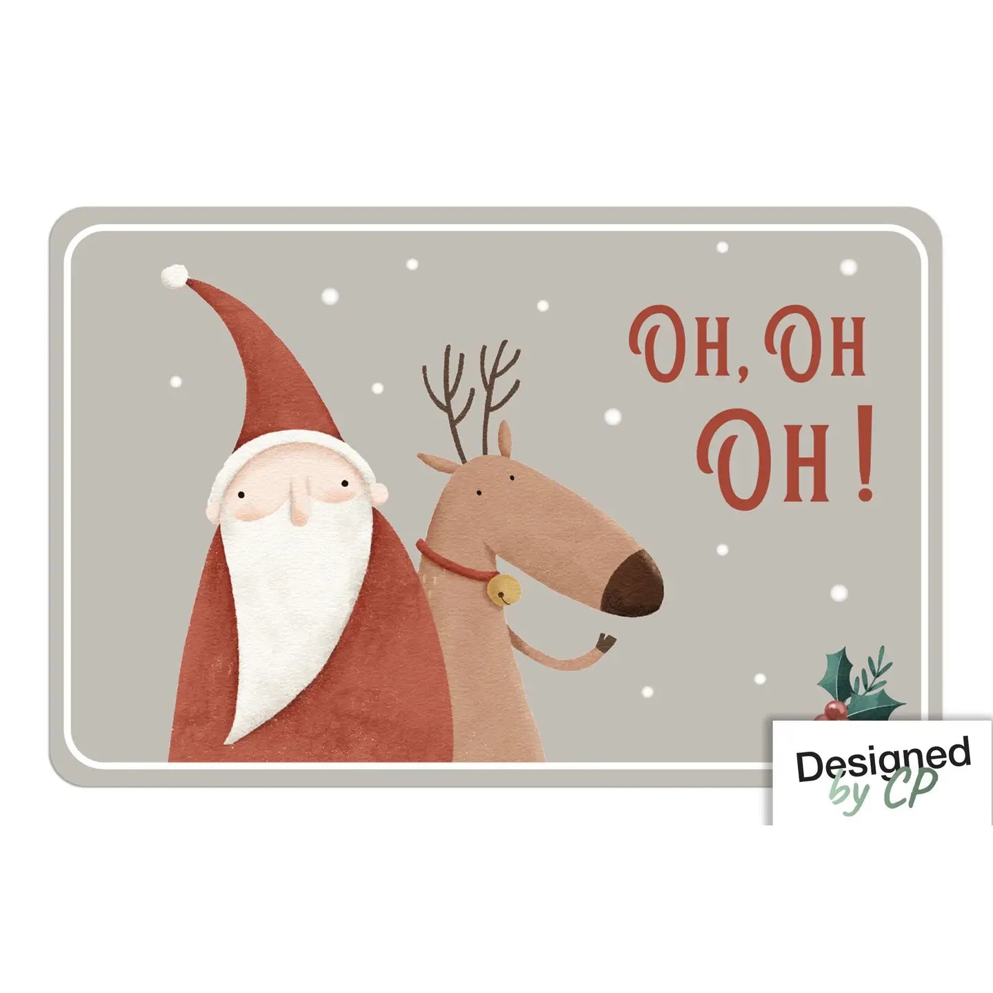Set De Tisch Weihnachtsmann-Rentier Oh Oh Oh #517