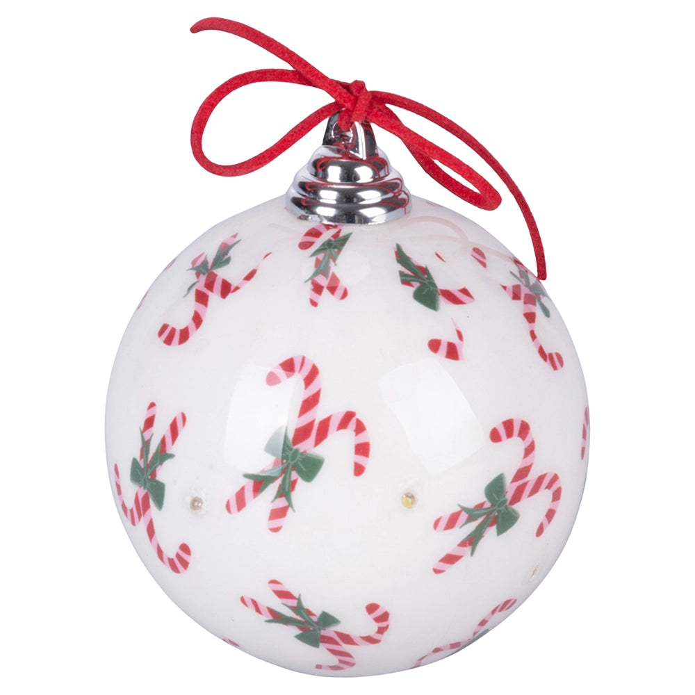 WEIHNACHTEN MIT SCHLEIFEN LED-KUGEL 4 SORTIERT