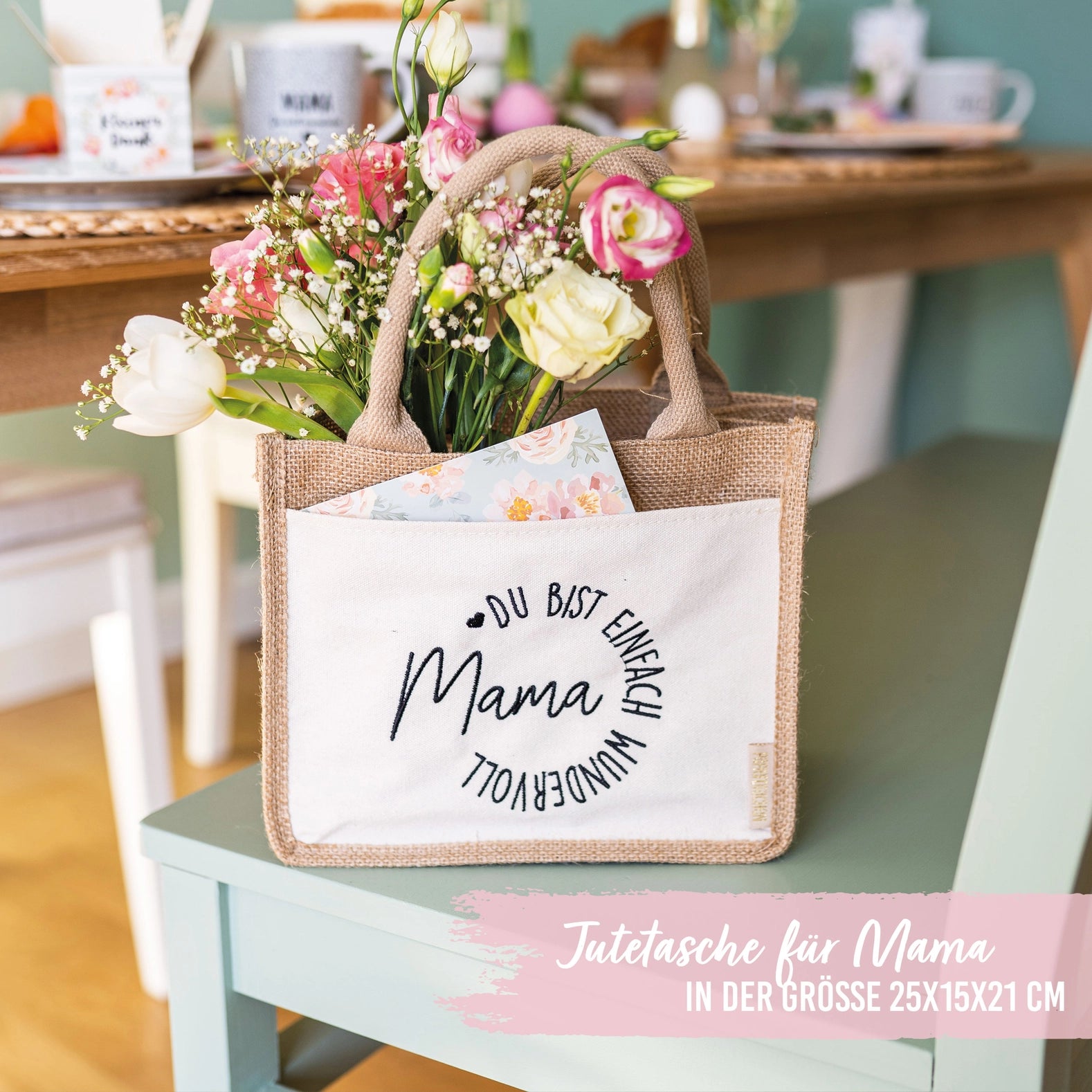 Jutetasche Mama du bist wundervoll Set 01