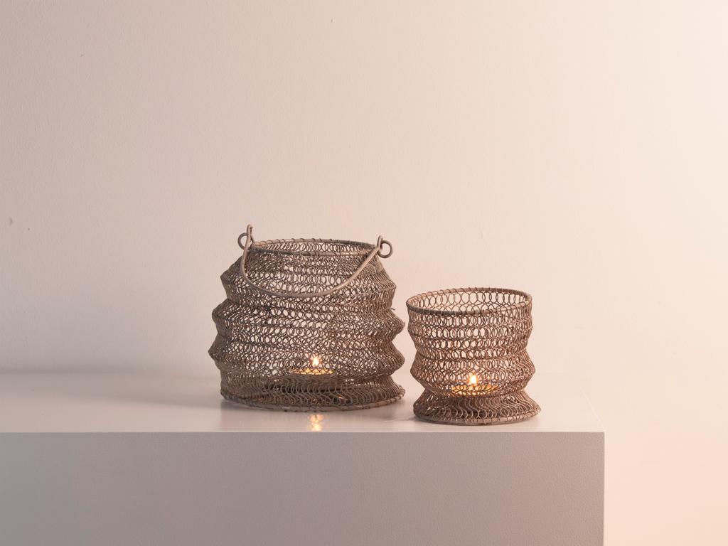 Graue faltbare Gusta-Laternen, 20 cm