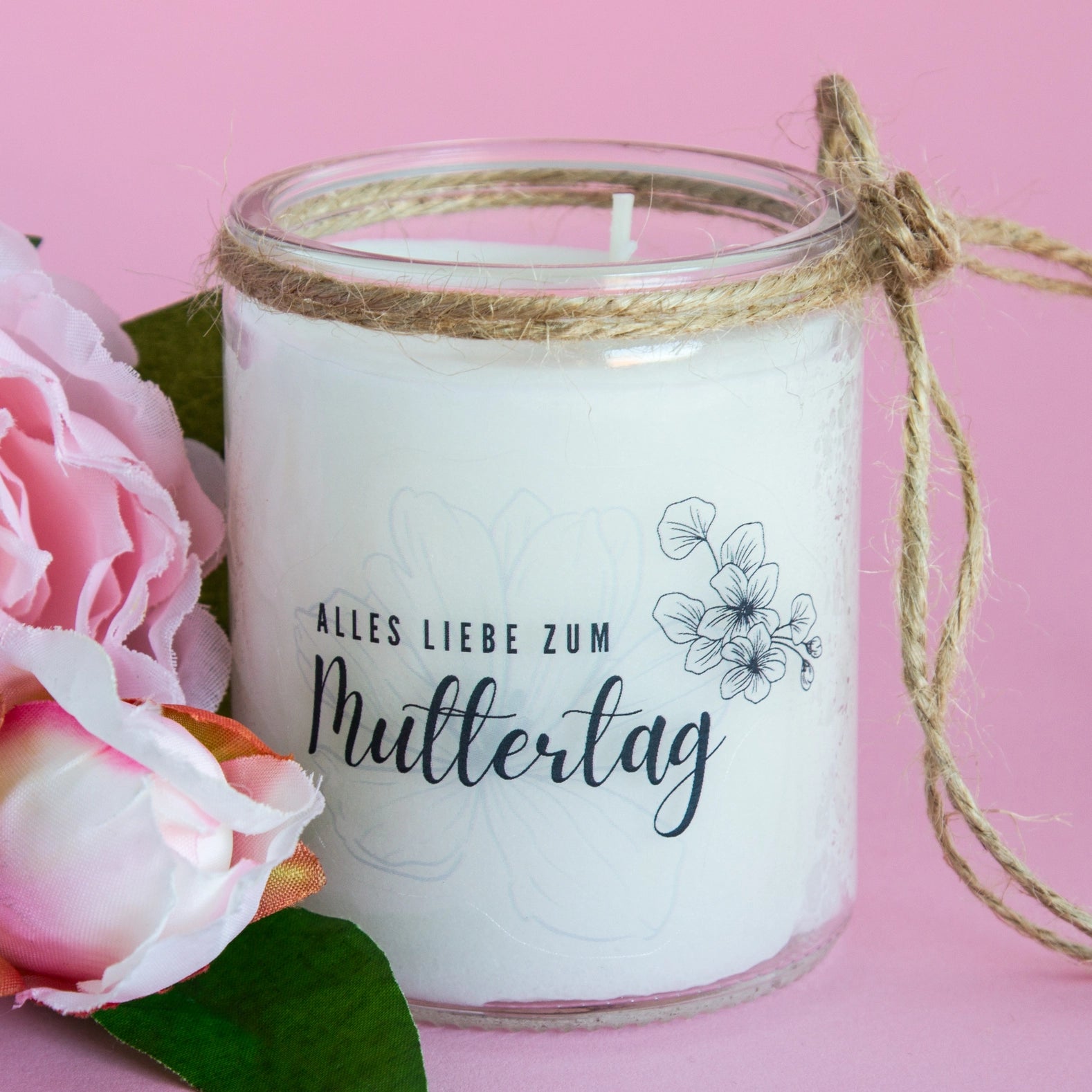 Kerze Muttertag - Alles liebe zum Muttertag, Unparfümiert