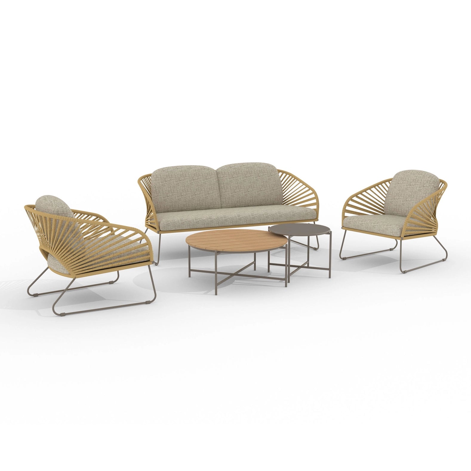 Novella Lounge Set beige und sand, Stahl