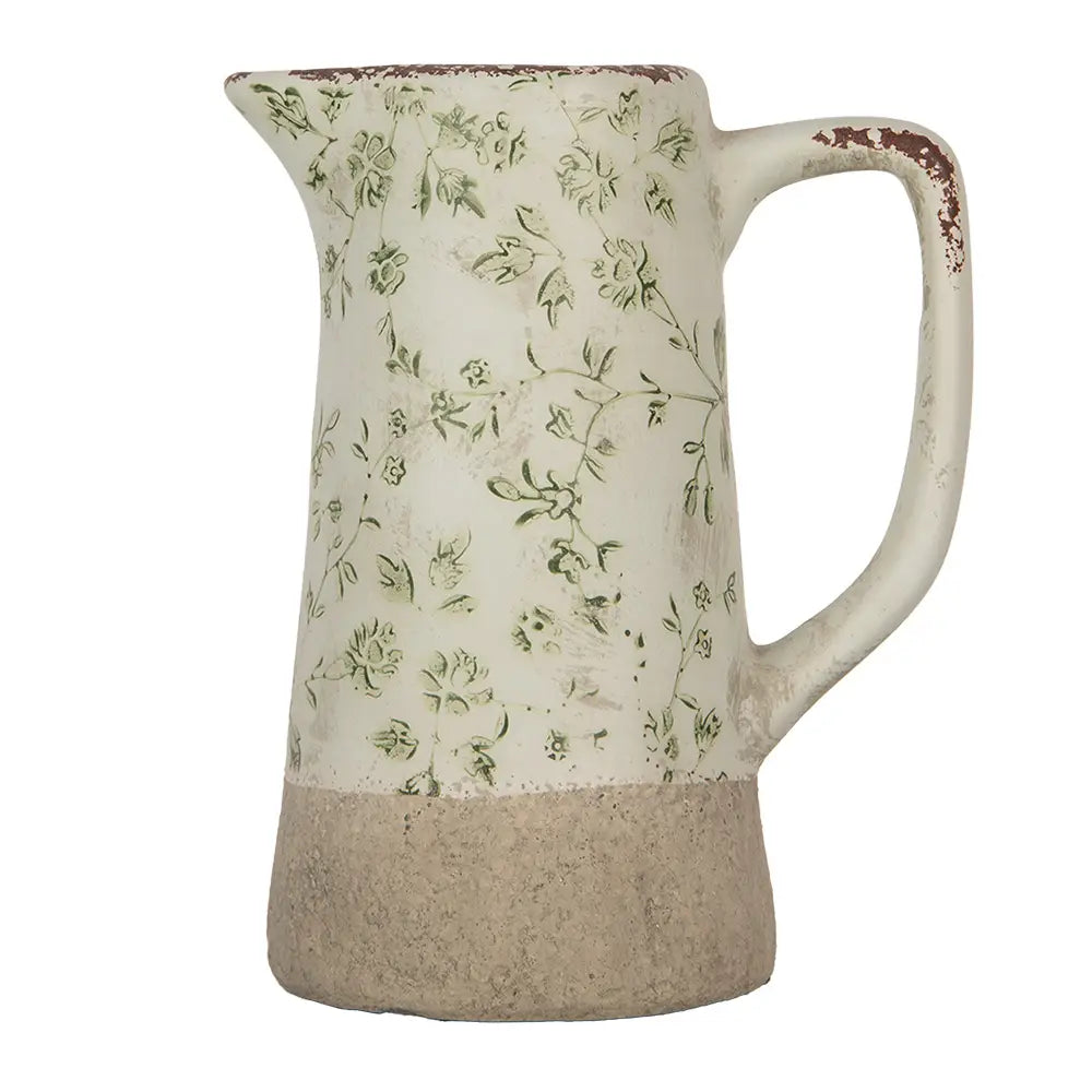 6CE1924M Dekoration kann 16x11x20 cm Grün Beige Keramik