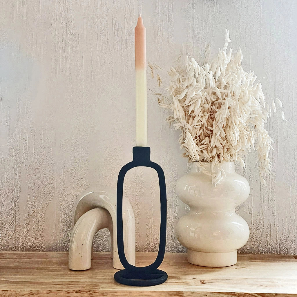 Doppelvasen aus weißer Keramik, Ø 15 cm, H 20,2