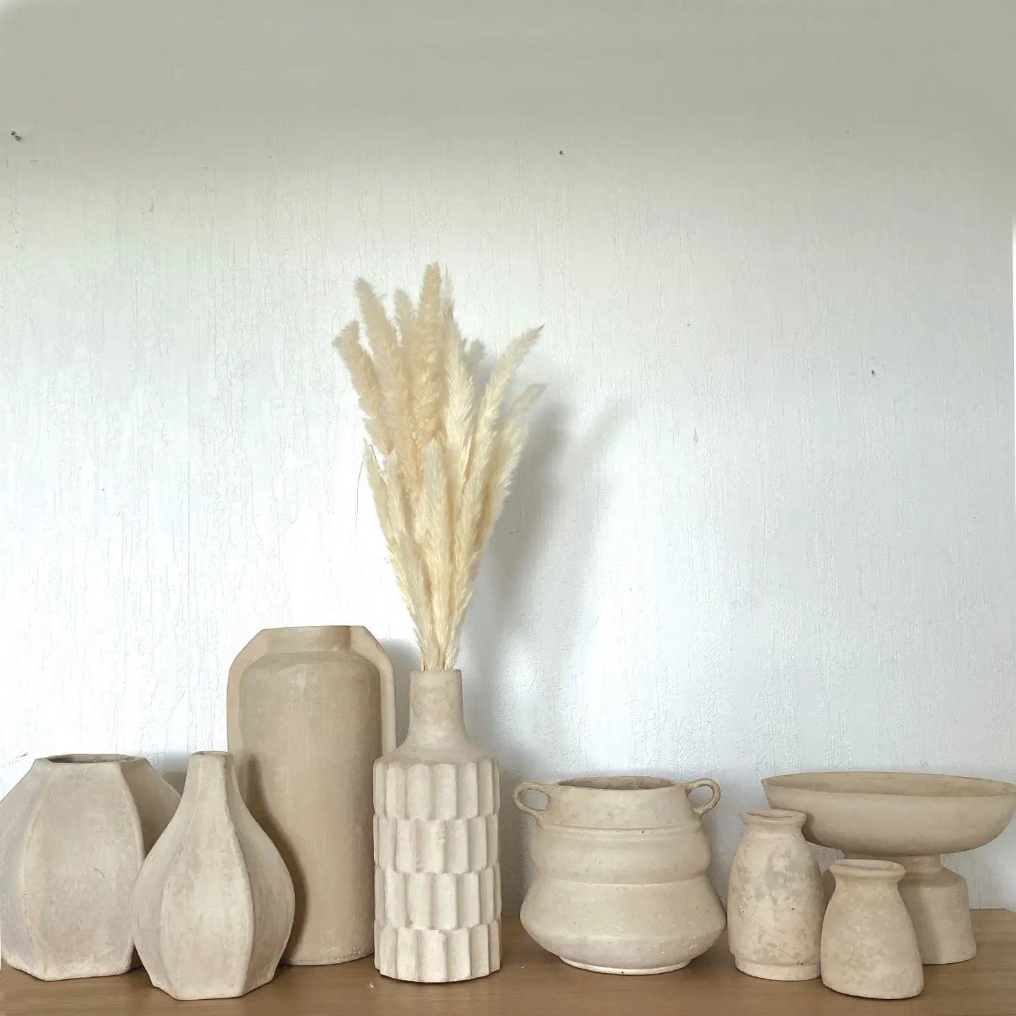 Vase aus Pappmaché, schlicht, klein, Ø9 H11 5 cm