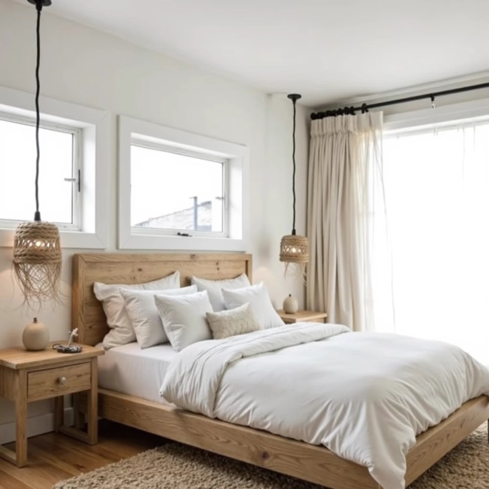 Handgefertigte marokkanische Strohhängelampe – Handgefertigtes Pendel L