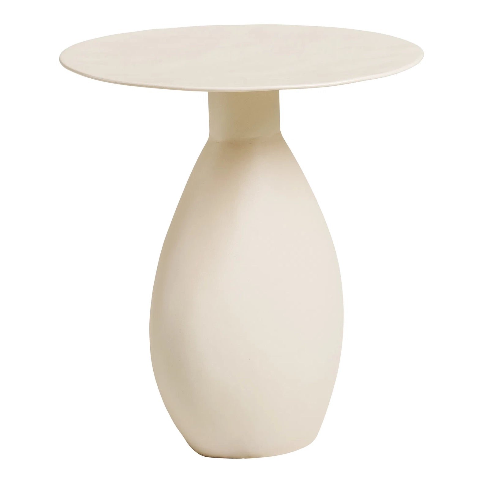 Calais Beistelltisch, Metall/Emaille, Off-White, ø36x40 cm