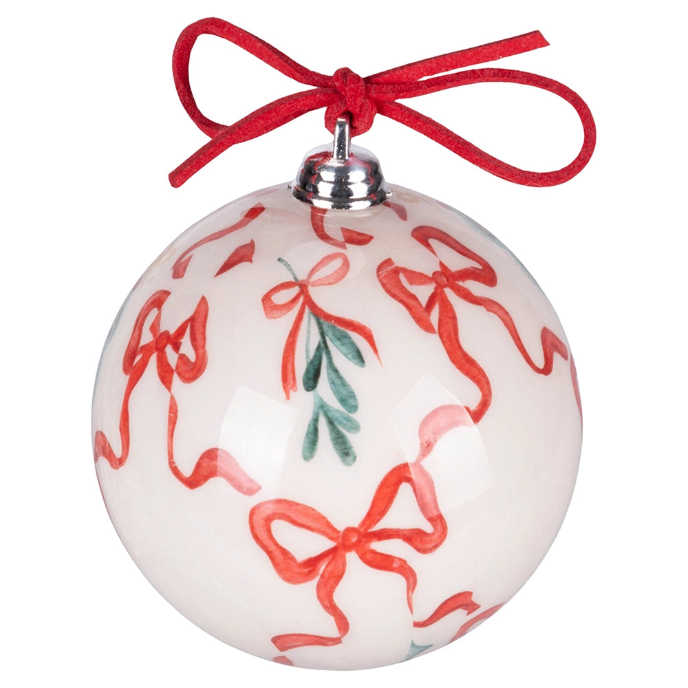 WEIHNACHTEN MIT SCHLEIFEN SET 16 KUGELN 7,5CM 4 SORTEN