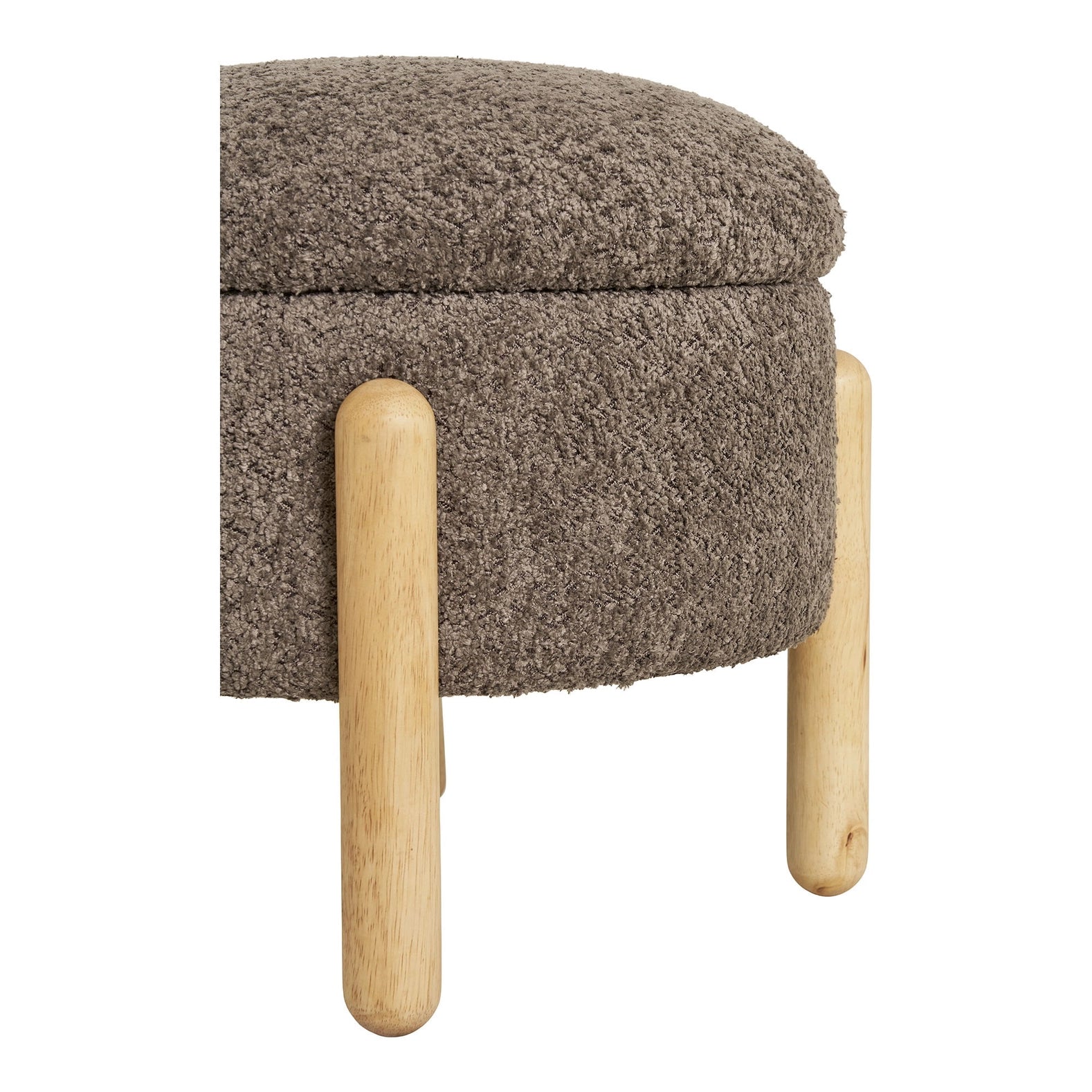 Medas - Pouf mit Stauraum. Bouclé. Braun/Natur