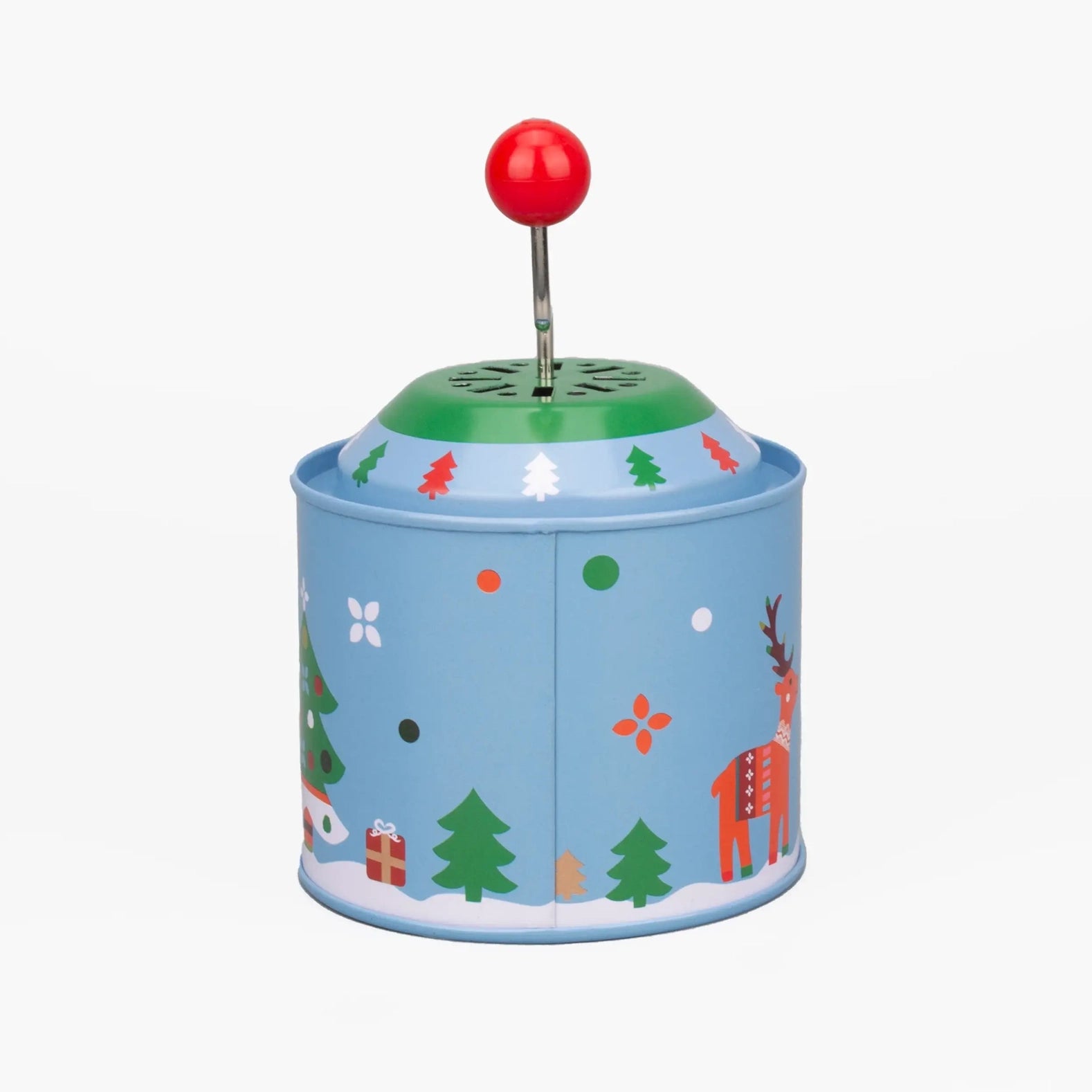 Blechfass-Handkurbel-Spieluhr - Weihnachtsthema