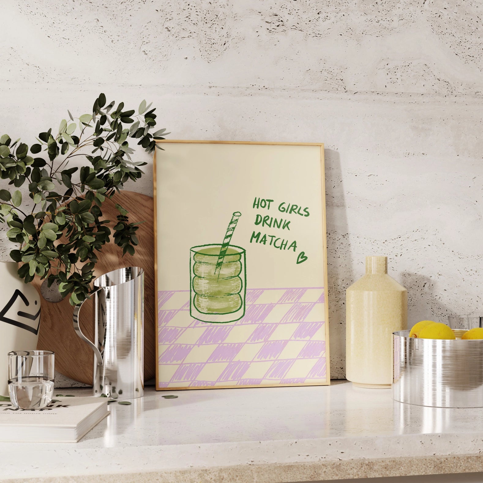 POSTER HOT GIRLS DRINK MATCHA