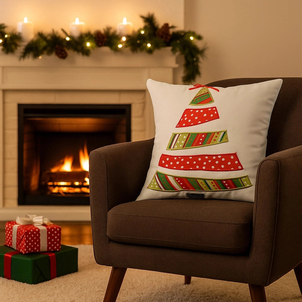 Kerstkissen mit Bunter Tannenbaum – Urbane Hide