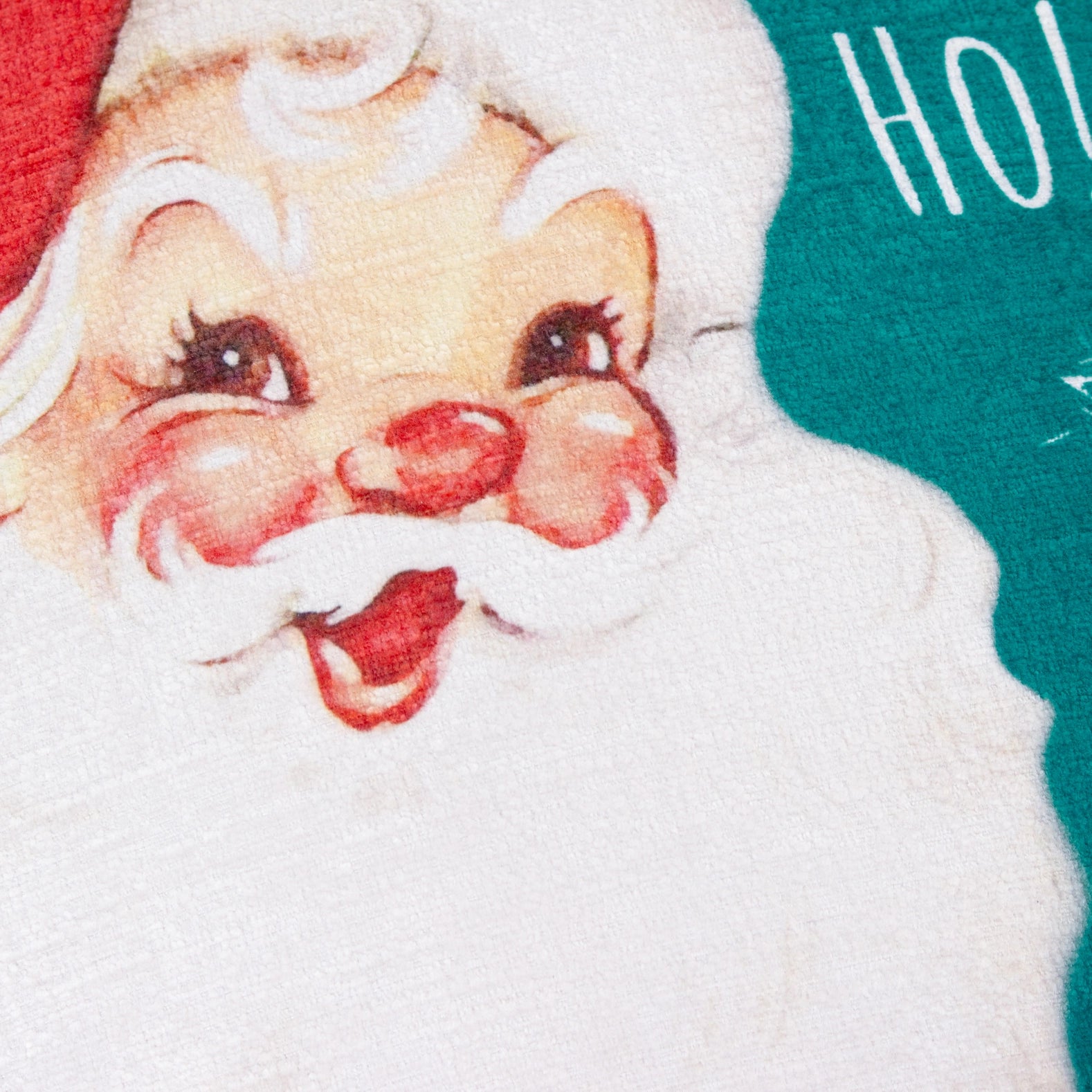 Kissen im Vintage-Stil mit Weihnachtsmann-Print, mehrfarbig