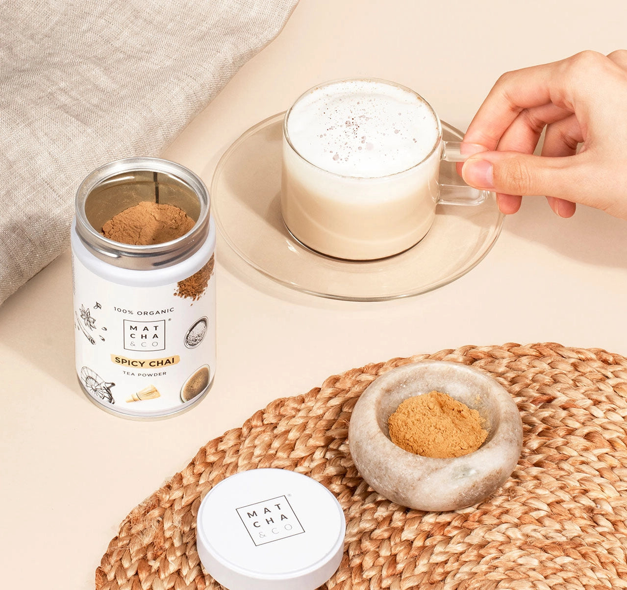 Würziger Chai-Matcha-Tee