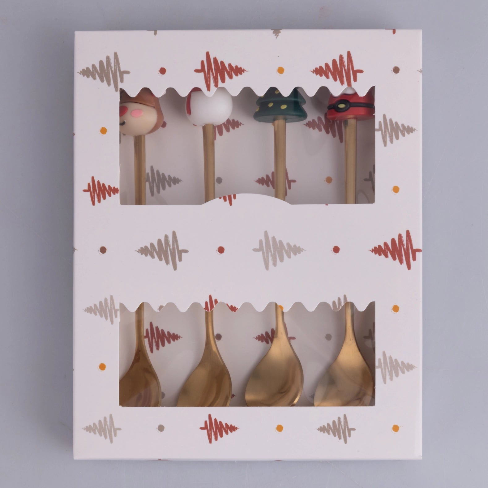 XMAS SET4 LÖFFEL MIT DEKORATION AUS PVC