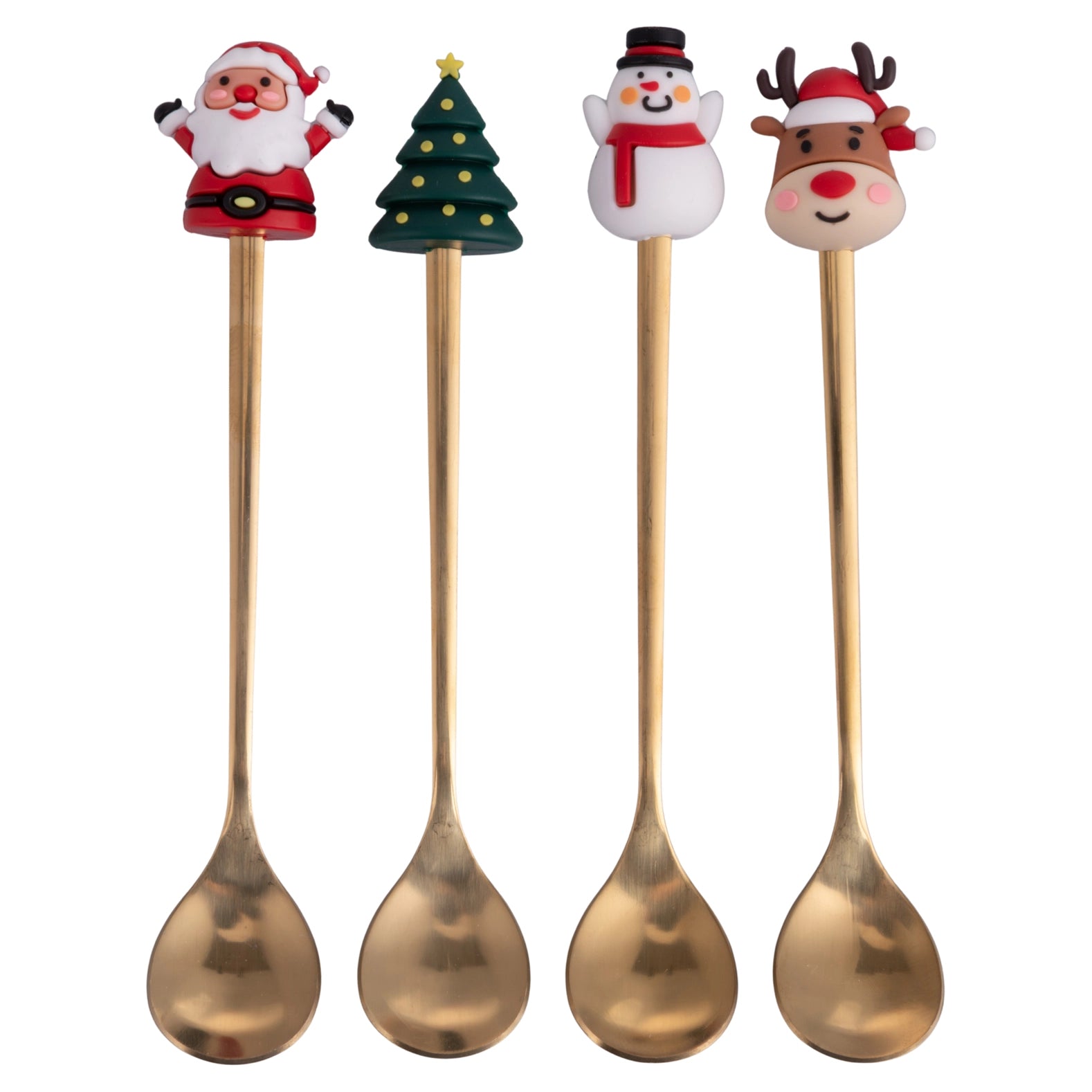 XMAS SET4 LÖFFEL MIT DEKORATION AUS PVC