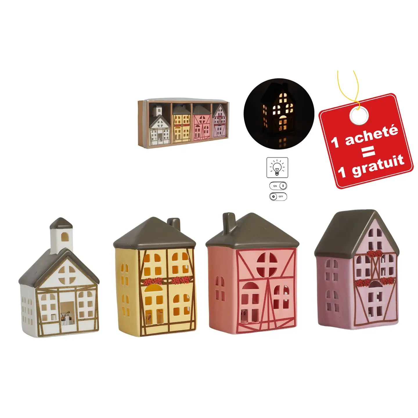 4 Große Elsässer LED-Häuser