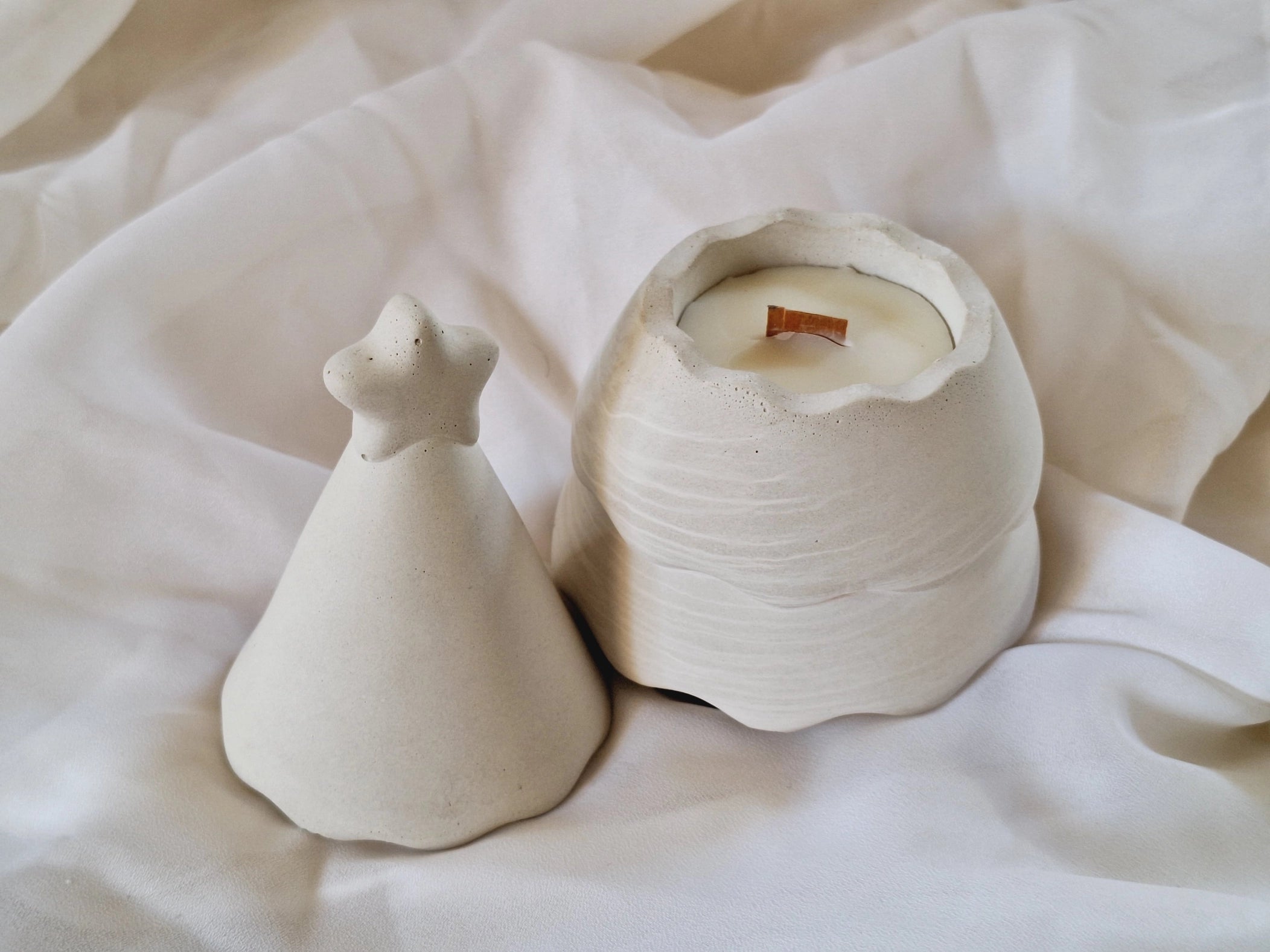 Sojawachskerze im Zementglas Weihnachtsbaum