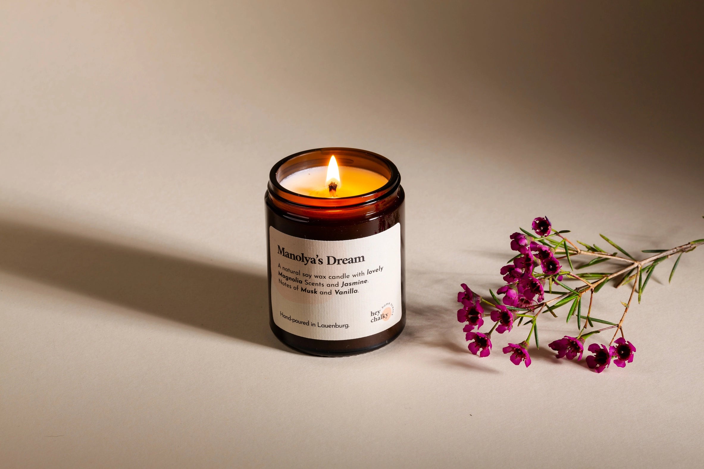 Manolya’s Dream Sojakerze, 155 g | Hergestellt in Deutschland | Handgefertigt